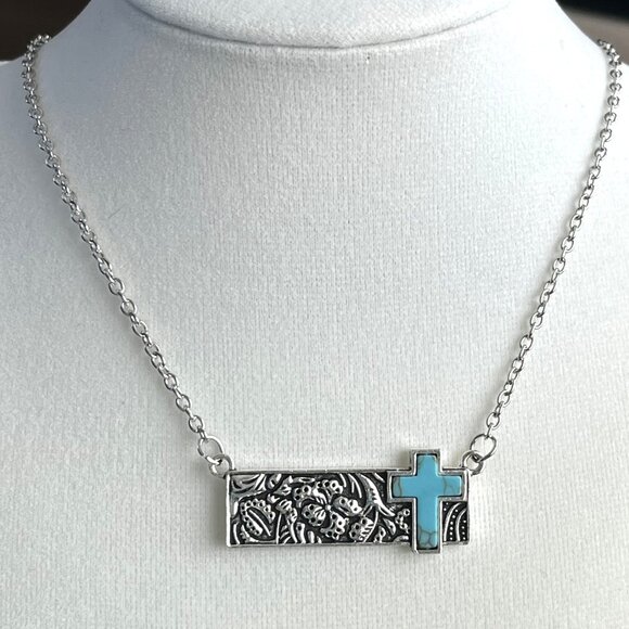 Silvertone Faith Necklace NEW 18" plus extender - Picture 1 of 3